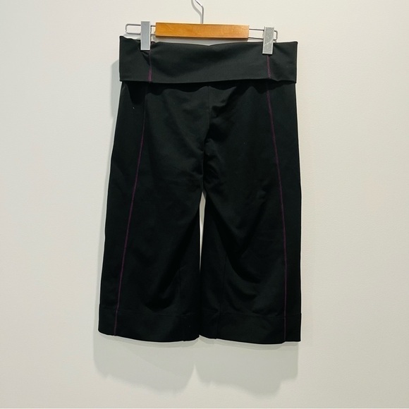 Aerie Y2K Foldover Black Yoga Wide Leg Cropped Capri Lounge Leggings Pants - Picture 3 of 5